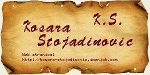 Kosara Stojadinović vizit kartica